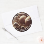 ファミリーファームカスタム写真テンプレートかわいいエッグズネスト ラウンドシール (封筒)