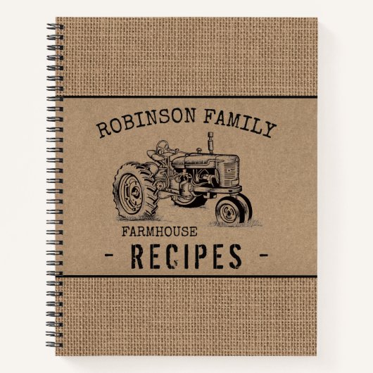 ファミリーファームハウストラクターバーラップクラフトレシピ ノートブック (正面)