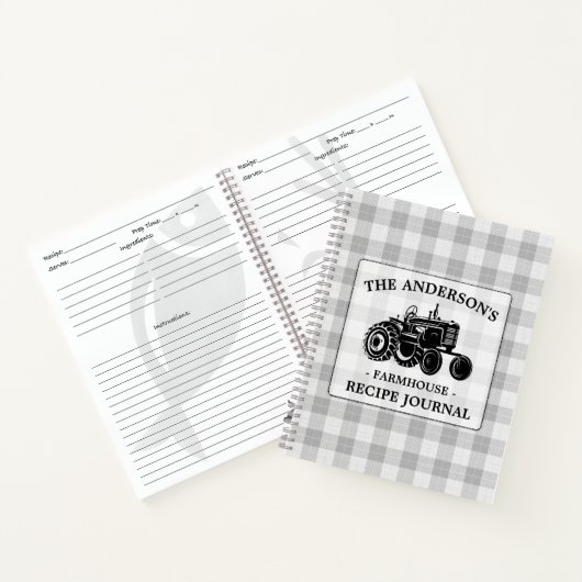 ファミリーファームハウストラクタープレイドレシピノート ノートブック (内部)