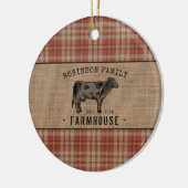 ファミリーファームハウス素朴ウレッドプレイドバーラップ セラミックオーナメント (左)