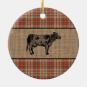 ファミリーファームハウス素朴ウレッドプレイドバーラップ セラミックオーナメント (裏面)