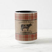 ファミリーファームハウス素朴カウレッドプレイドバーラップビッグ マグカップ (中央)