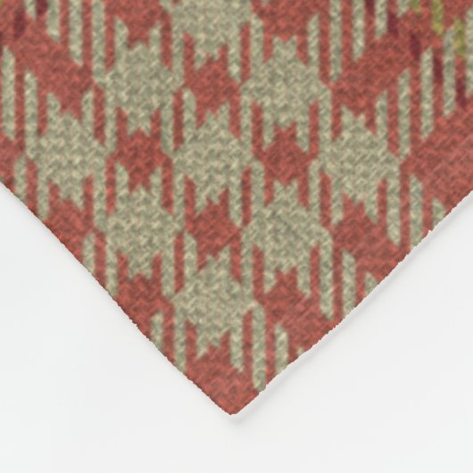 ファミリーファームハウス素朴カウレッドプレイドバーラップ フリースブランケット (角)