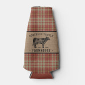 ファミリーファームハウス素朴カウレッドプレイドバーラップ ボトルクーラー (正面)