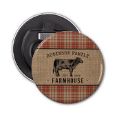 ファミリーファームハウス素朴カウレッドプレイドバーラップ 栓抜き (正面)