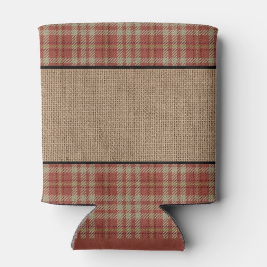 ファミリーファームハウス素朴カウレッドプレイドバーラップ 缶クーラー (裏面)