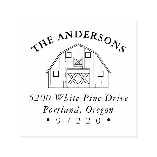 ファミリーファームバーン差出人住所 セルフインキングスタンプ (デザイン)