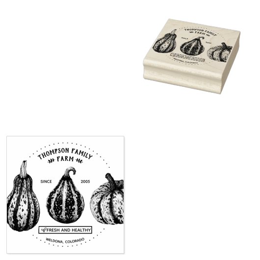 ファミリーファームパンプキンス素朴スケッチウッドアートスタンプ ラバースタンプ (押印)