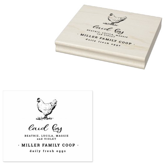ファミリーファームパーソナライズされたヴィンテージ卵カートンスタンプ ラバースタンプ (押印)
