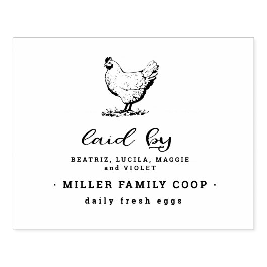 ファミリーファームパーソナライズされたヴィンテージ卵カートンスタンプ ラバースタンプ (インプリント)