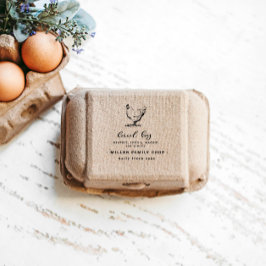 ファミリーファームパーソナライズされたヴィンテージ卵カートンスタンプ ラバースタンプ