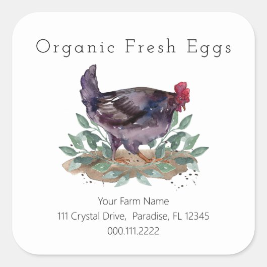 ファミリーファームフレッシュオーガニックチキンエッグカートン スクエアシール (正面)