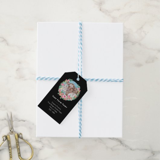 ファミリーファームホームステッドチキンカウマーケットガーデン ギフトタグ (より糸付き)