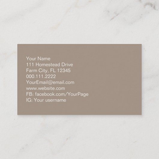 ファミリーファームホームステッドチキンカウマーケットガーデン 名刺 (裏面)