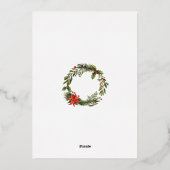 ファミリーフェスティバルホリデークリスマスリースパーティー 箔招待状 (裏面)