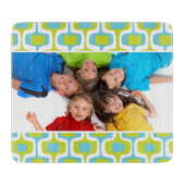 ファミリーフォトアクアライムホワイトミッドセンチュリーモダンレトロ カッティングボード (正面)