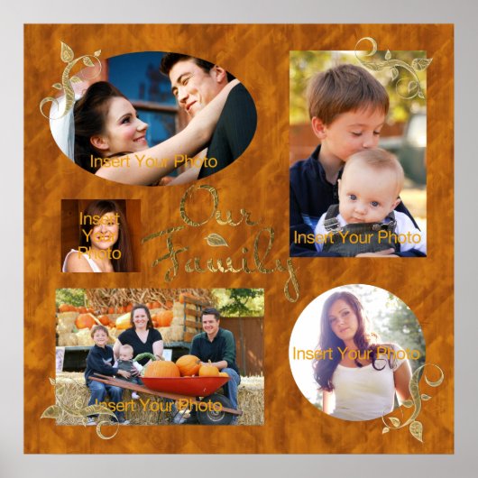 ファミリーフォトアルバムのコラージュ ポスター (正面)