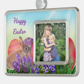 ファミリーフォトイースターホリデーツリーオーナメント シルバープレートフレームオーナメント (左)