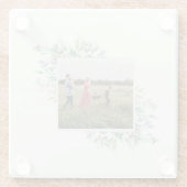 ファミリーフォトウィンターウォーター花模様カスタム ガラスコースター (裏面)