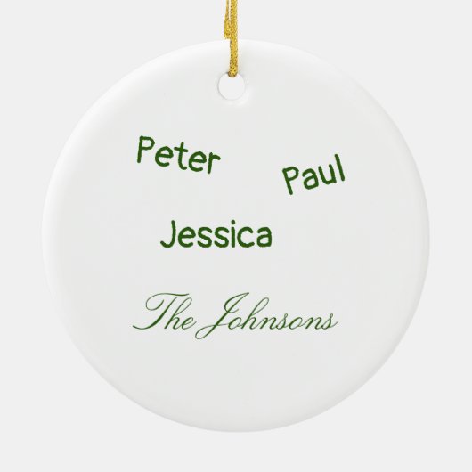 ファミリーフォトオペルジェムストーンクリスタルカスタム セラミックオーナメント (裏面)