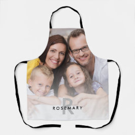 ファミリーフォトオーバーレイモノグラムイニシャル名 エプロン