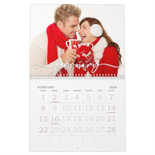 ファミリーフォトカレンダー、編集可能カスタムな予定表 カレンダー (2月 2026)