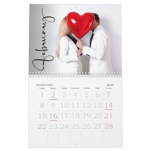 ファミリーフォトカレンダー、編集可能カスタムな予定表 カレンダー (2月 2026)