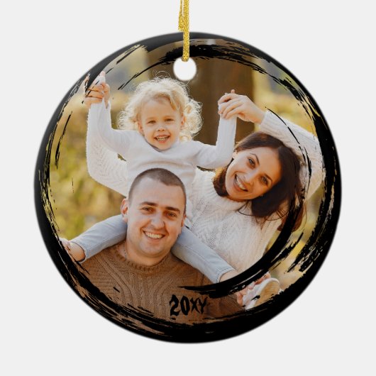 ファミリーフォトキープサケ不気味ハッピーハローウィン セラミックオーナメント (裏面)