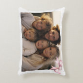 ファミリーフォトクリスマスギフトパステルピンクヴィンテージ アクセントクッション (正面(垂直))