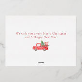 ファミリーフォトクリスマスゴールドフォイルホリデーカード 箔シーズンカード (裏面)