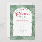 ファミリーフォトクリスマスパーティの招待状 シーズンカード (正面)