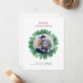 ファミリーフォトクリスマスホリデーカスタム ノートカード (正面/裏面インサイチュ)