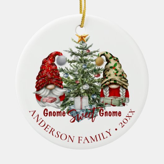 ファミリーフォトクリスマス格言スウィート格言 セラミックオーナメント (正面)