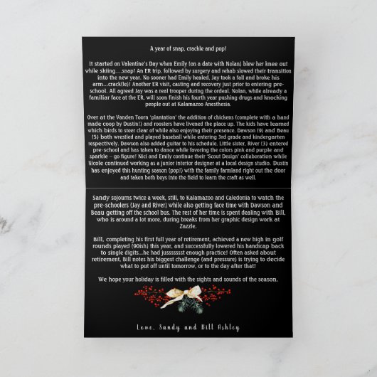 ファミリーフォトクリスマス金ゴールド幾何学模様 シーズンカード (内部)