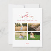 ファミリーフォトグエレガントリッドスクリプトホリデーカード シーズンカード (正面)