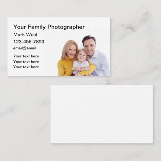 ファミリーフォトグラシンプルファーの名刺 名刺 (正面/裏面)