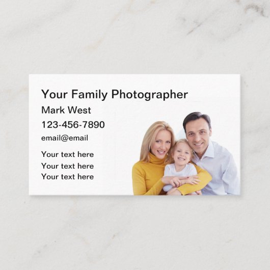 ファミリーフォトグラシンプルファーの名刺 名刺 (正面)