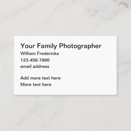 ファミリーフォトグラファーの両面名刺 名刺 (裏面)