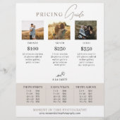 ファミリーフォトグラファー写真セッション価格表 チラシ (正面)