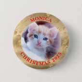 ファミリーフォトグラム金ゴールド大理石 缶バッジ (正面)