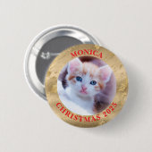 ファミリーフォトグラム金ゴールド大理石 缶バッジ (正面&裏面)