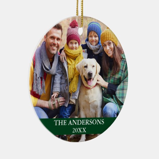 ファミリーフォトグリーン セラミックオーナメント (右)