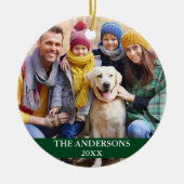 ファミリーフォトグリーン セラミックオーナメント (正面)