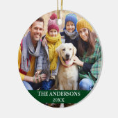 ファミリーフォトグリーン セラミックオーナメント (左)