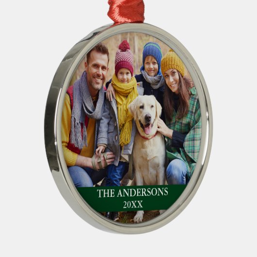 ファミリーフォトグリーン メタルオーナメント (右)