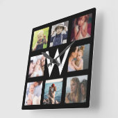 ファミリーフォトコラカスタムージュパーソナライズされた スクエア壁時計 (傾斜)