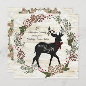 ファミリーフォトコラージウッドファームハウスクリスマス シーズンカード (正面/裏面)