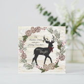 ファミリーフォトコラージウッドファームハウスクリスマス シーズンカード (スタンド正面)