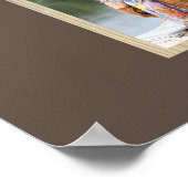 ファミリーフォトコラージウッドルックフレームブラウン ポスター (角)