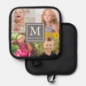 ファミリーフォトコラージオーブンミットとポットホルダー 鍋敷き (正面/裏面)